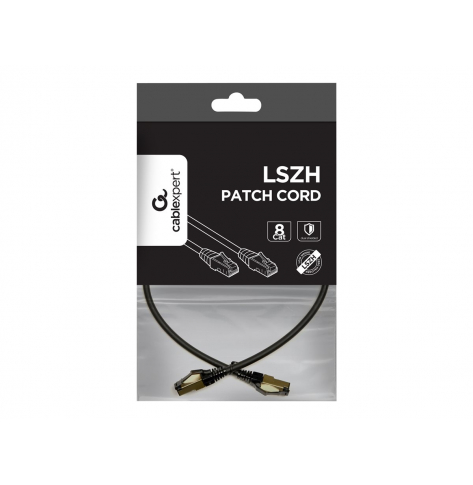 Kabel GEMBIRD PP8-LSZHCU-BK-0.25M sieciowy - CAT 8 SFTP LSZH 0.25m czarny