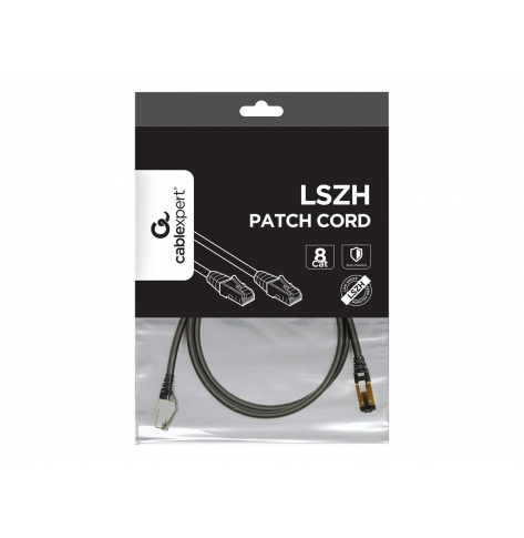 Kabel GEMBIRD PP8-LSZHCU-BK-1M krosowy - CAT 8 S/FTP LSZH 1m czarny