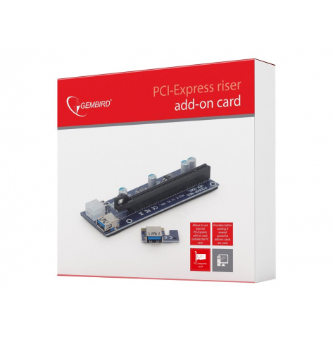GEMBIRD RC-PCIEX-03 Karta rozszerzeniowa typu Riser PCIe x1 > x16