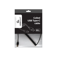 Kabel GEMBIRD spirala USB-A 2.0 m / USB-C 1.8m czarny