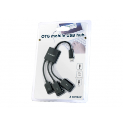 Kabel GEMBIRD UHB-OTG-02 micro USB 2.0 OTG BM -> 2x USB AF + micro BF, 0,15 m