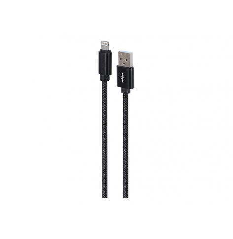 Kabel GEMBIRD USB - do 8 pin w oplocie tekstylnym wtyki w oslonie metalowej 1.8m Czarny