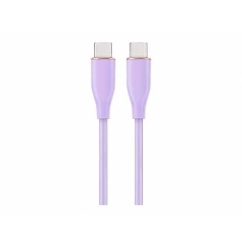 Kabel GEMBIRD USB Typ-C Power Delivery PD ladowanie i transmisja danych 60W oplot silikonowy 1.5m kolor fioletowy