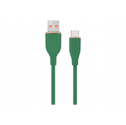 Kabel GEMBIRD USB Type-C ladowanie i transmisja oplot silikonowy 1.5m zielony
