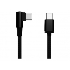 Kabel GEMBIRD USB typu C katowy w oplocie tekstylnym 0.2m czarny
