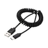 Kabel GEMBIRD USB typu C spirala USB 2.0 AM-USB -> Type-C 0.6m czarny
