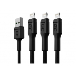 Kabel GREEN CELL 3x GC Ray USB - Lightning 200cm white LED backlight