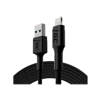 Kabel GREENCELL GC Ray USB - Lightning 200cm white LED backlight Apple 2.4A