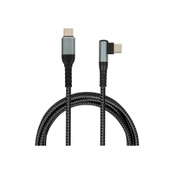 Kabel IBOX USB-C 100W 2m czarny 90 stopni