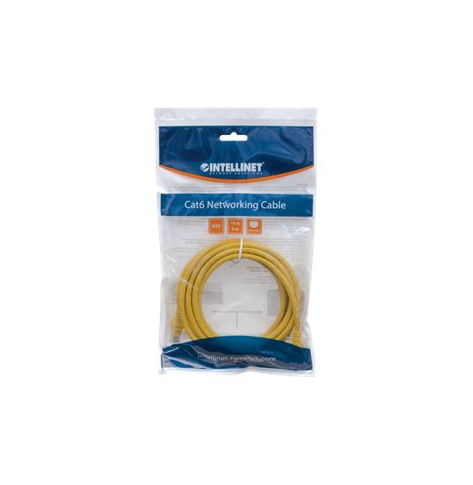 Kabel INTELLINET 342339 krosowy RJ45. kat. 6 UTP. 0.45m żółty