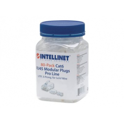 INTELLINET 790536 Wtyk modularny RJ45 8P8C Cat6 UTP na drut sloik 80 szt