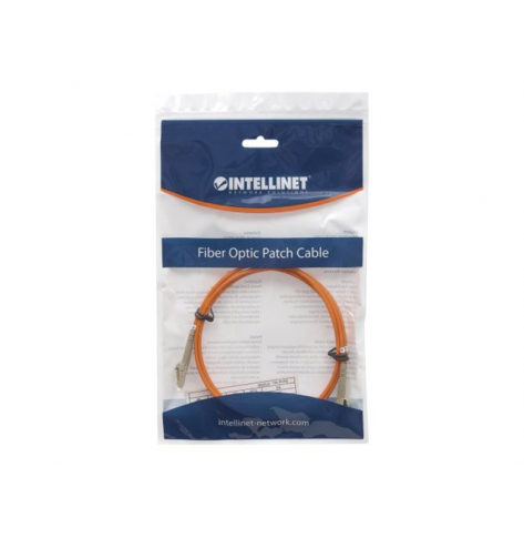 Kabel INTELLINET Fiber Optic Patch LC/LC OM2 10m pomarańczowy 50/125um Duplex Multimode