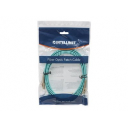 Kabel INTELLINET Fiber Optic Patch LC/LC OM3 10m aqua 50/125um Duplex Multimode