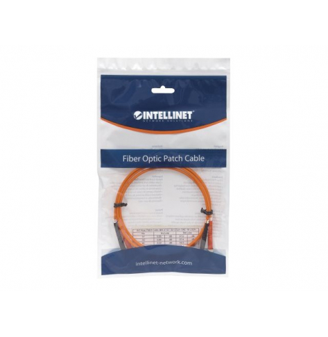 Kabel INTELLINET Fiber Optic Patch ST/ST OM2 10m pomarańczowy 50/125um Duplex Multimode