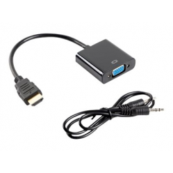 LANBERG AD-0017-BK adapter HDMI-A (M) - VGA (F) 0.2m czarny
