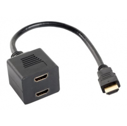 LANBERG AD-0019-BK adapter HDMI-A (M) - 2x HDMI-A (F) 0.25m 