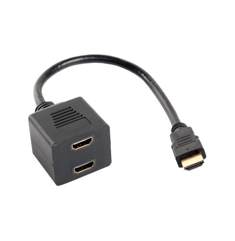 LANBERG AD-0019-BK adapter HDMI-A (M) - 2x HDMI-A (F) 0.25m
