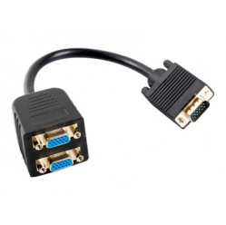 LANBERG AD-0020-BK adapter VGA - 2x VGA 0.2m