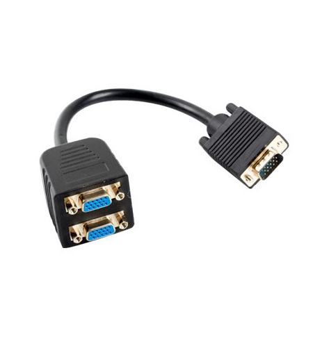 LANBERG AD-0020-BK adapter VGA - 2x VGA 0.2m