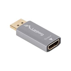 LANBERG AD-DP-HD-01 adapter DisplayPort - HDMI M/F 4K srebrny