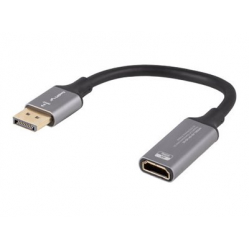 LANBERG AD-DP-HD-02 adapter DisplayPort - HDMI M/F 4K 20cm srebrny