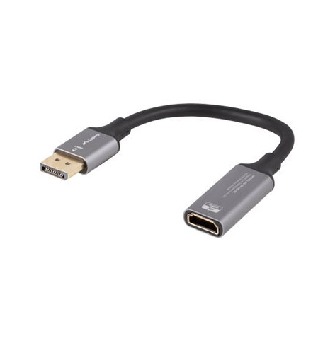 LANBERG AD-DP-HD-02 adapter DisplayPort - HDMI M/F 4K 20cm srebrny