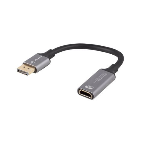 LANBERG AD-DP-HD-04 adapter DisplayPort - HDMI M/F 8K 20cm srebrny