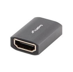 LANBERG AD-HDMI-02 adapter HDMI - HDMI F/F 8K beczka srebrna aluminium
