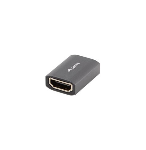 LANBERG AD-HDMI-02 adapter HDMI - HDMI F/F 8K beczka srebrna aluminium