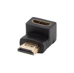 Kabel LANBERG adapter HDMI - HDMI M/F 4K katowy czarny