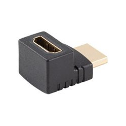 Kabel LANBERG adapter HDMI - HDMI M/F 4K katowy czarny