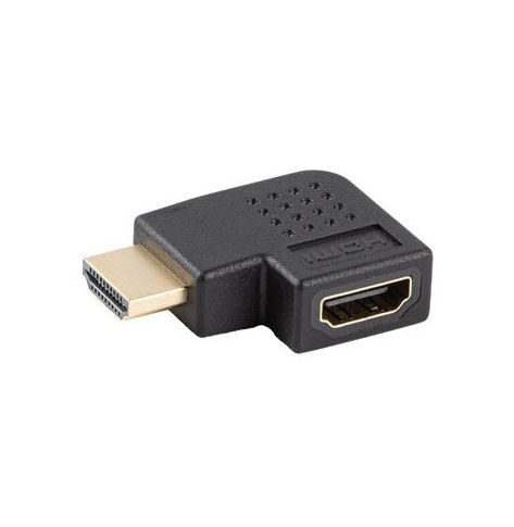 Kabel LANBERG adapter HDMI - HDMI M/F 4K katowy lewo czarny