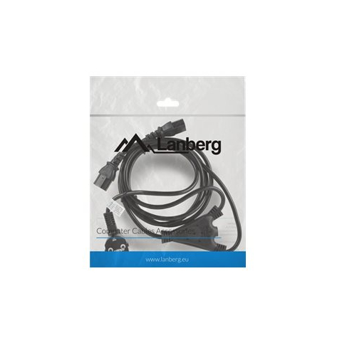 Kabel LANBERG CA-C13C-13CC-0018-BK zasilajacy Y (2 zasilacze) 1.8m