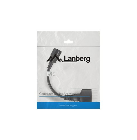 Kabel LANBERG CA-C14E-10CC-0018-BK Lanberg przedluzacz kabla zasilajacego IEC 320 C14->SCHUKO(F))