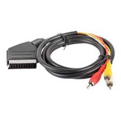 Kabel LANBERG CA-EURC-10CC-0018-BK Lanberg Scart-RCA x3 1.8m8m