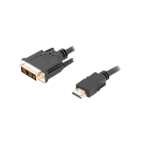 Kabel LANBERG CA-HDDV-10CC-0018-BK Lanberg HDMI -> DVI-D(18+1) M/M Single Link, czarny 1,8m