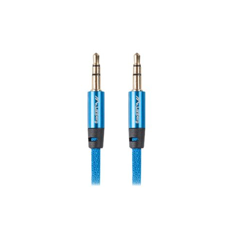 Kabel LANBERG CA-MJMJ-10CU-0010-BL Lanberg Premium Audio Mini jack 3,5mm 3pin, 1m Niebieski