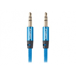 Kabel LANBERG CA-MJMJ-10CU-0020-BL Lanberg Premium Audio Mini jack 3,5mm 3pin, 2m Niebieski