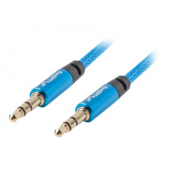 Kabel LANBERG CA-MJMJ-10CU-0030-BL Lanberg Premium Audio Mini jack 3,5mm 3pin, 3m Niebieski