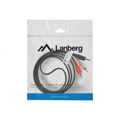Kabel LANBERG CA-MJRC-10CC-0015-BK Lanberg stereo audio Mini Jack 3,5mm (M)->2x RCA C 1.5m