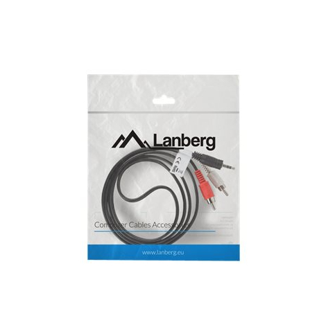 Kabel LANBERG CA-MJRC-10CC-0015-BK Lanberg stereo audio Mini Jack 3,5mm (M)->2x RCA C 1.5m
