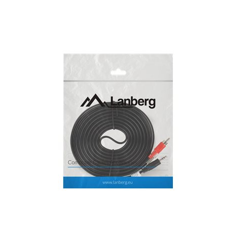 Kabel LANBERG CA-MJRC-10CC-0050-BK Lanberg stereo audio Mini Jack 3,5mm (M)->2x RCA C 5m