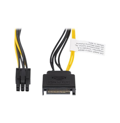 Kabel LANBERG CA-SA6P-10CU-0020 Lanberg SATA zasil.(M)->PCI EXPRESS 6pin