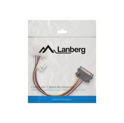 Kabel LANBERG CA-SAHD-10CU-0015 Lanberg SATA zasil.(M)->MOLEX(F) 15cm