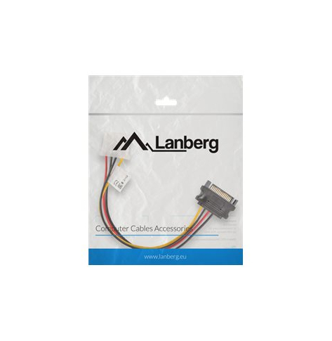 Kabel LANBERG CA-SAHD-10CU-0015 Lanberg SATA zasil.(M)->MOLEX(F) 15cm