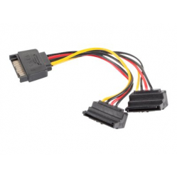 Kabel LANBERG CA-SASA-10CU-0015 Lanberg SATA zasil.(M)->SATA(F) 90 x2 15cm