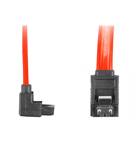 Kabel LANBERG CA-SASA-13CC-0030-R Lanberg SATA DATA II (3GB/S) F/F 30cm z zatrzaskami metal. katowy czerwony