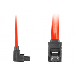 Kabel LANBERG CA-SASA-13CC-0050-R Lanberg SATA DATA II (3GB/S) F/F 50cm z zatrzaskami metal. katowy czerwony