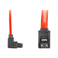 Kabel LANBERG CA-SASA-13CC-0100-R Lanberg SATA DATA II (3GB/S) F/F 1m z zatrzaskami metal. katowy czerwony