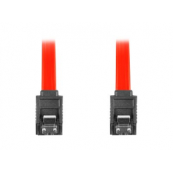 Kabel LANBERG CA-SASA-14CC-0050-R Lanberg SATA DATA II (3GB/S) F/F 50cm z zatrzaskami metalowymi, czerwony